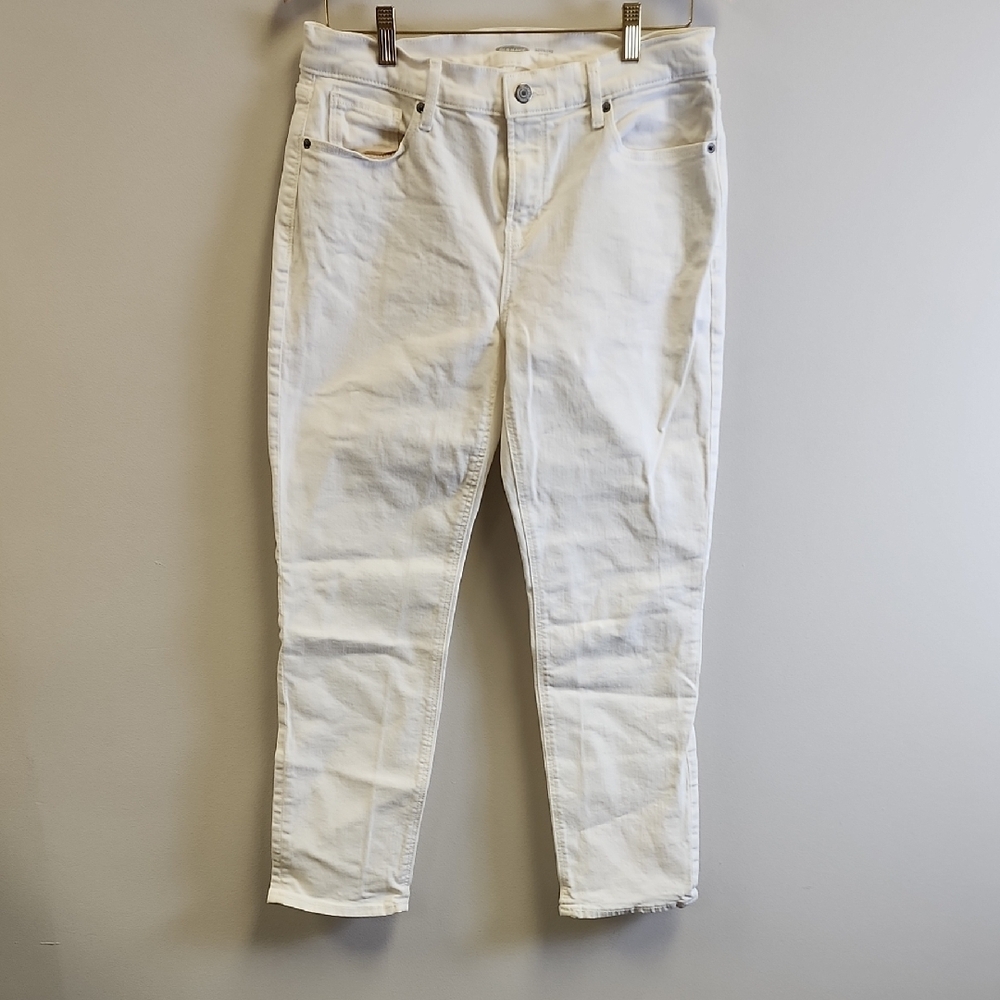 Old Navy Cream Boyfriend Jeans Mid Rise